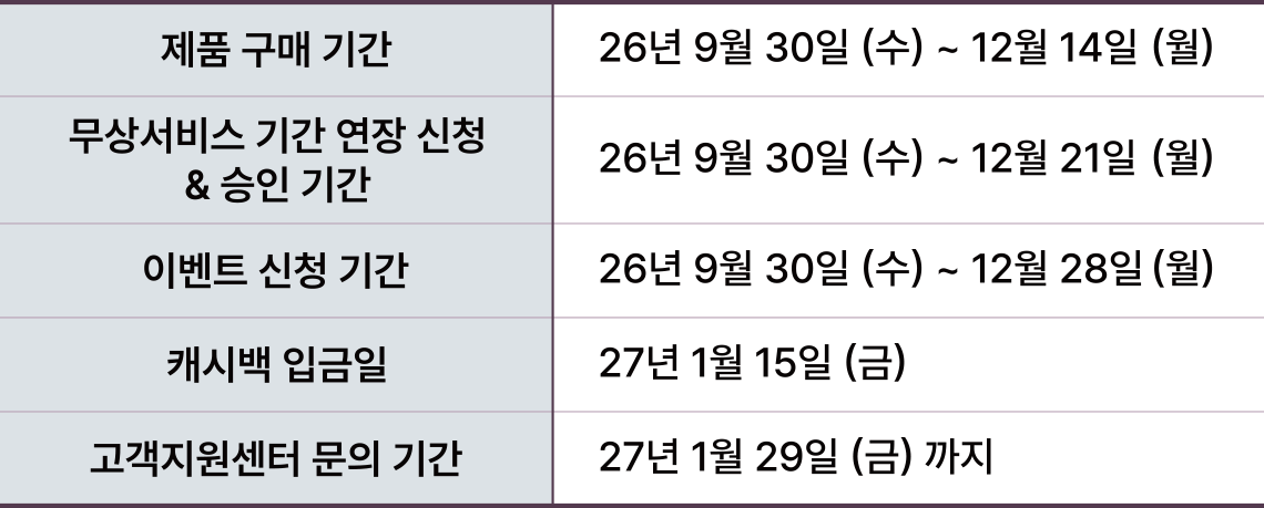 이벤트 일정표