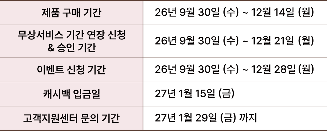 이벤트 일정표