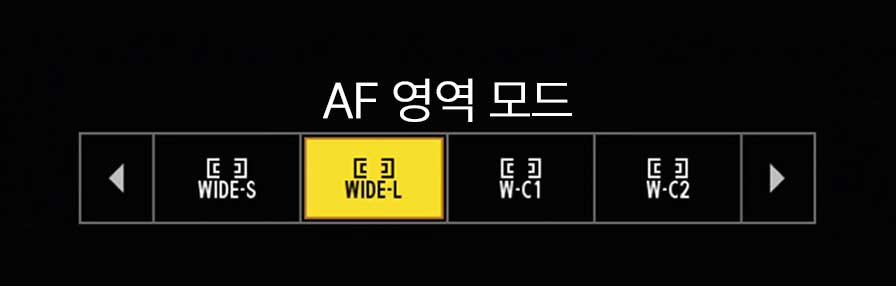 AF 영역 모드 설정 화면