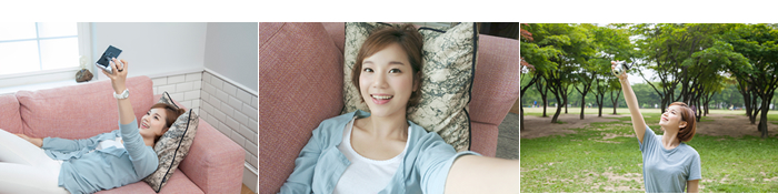 모델 셀카 촬영 이미지
